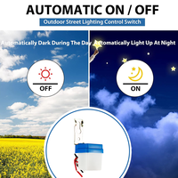 CNRIYA 10A AC 220V Saklar Lampu Jalan Otomatis Nyala/Mati dengan Sensor Kontrol Foto IP54/IP44 Tunda 5S/10S