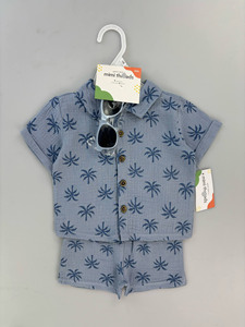<span class=keywords><strong>Conjunto</strong></span> de Ropa Casual de Verano de 3 Piezas para Bebés Niños, Primera Edición, Camisa 100% Algodón + Lentes de Sol Antibacterianos con Dibujos Animados - Product Image 3