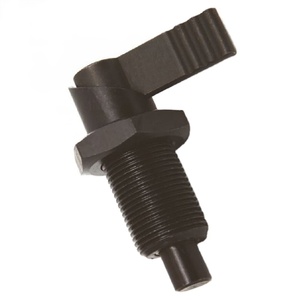 Loquet à ressort rétractable en acier inoxydable à quart de tour avec index de positionnement, goupille de tirage, écrou de verrouillage et goupilles coniques, finition oxydée à la vapeur - Product Image 3