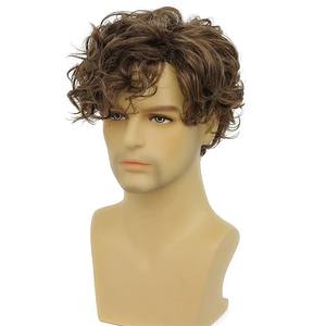 Perruques en gros pour hommes, couleur noire, pour tous les jours ou pour les fêtes, <span class=keywords><strong>coiffure</strong></span> masculine courte, naturelle, bouclée crépue, perruques synthétiques pour hommes - Product Image 3