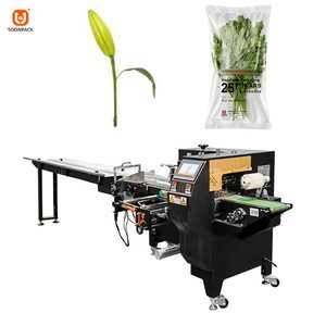 Machine d'emballage automatique pour fleurs, plantes et légumes, machine d'emballage en plateau, machine d'emballage flow-pack - Product Image 1