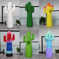 Fait sur mesure Extérieur Design moderne Italie mode Centre commercial Décoration Fibre de verre Cactus Sculpture Candélabre Arbre Sculpture