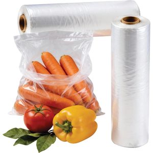 Plastic Produce <b>Bags</b> 18x24 Inch Roll 250 Count Clear Food Storage <b>Bags</b> For Vegetables - Product Image 1