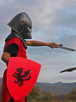Escudo de juguetes medievales de alta calidad hecho en España Kamelot L rojo escudos de juguete hechos a mano para actuaciones