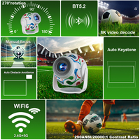 Projecteur intelligent Android compact Topleo avec haut-parleur intégré, Android 14, 4K, mini projecteur portable