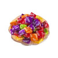 Bonbons suisses aux fruits mélangés, emballés individuellement, carrés, colorés, moelleux, vente en gros