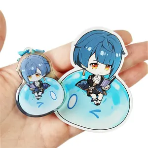 Chaveiro de anime em acrílico epóxi transparente personalizado, chaveiro personalizado com pingente promocional personalizado, oferta imperdível