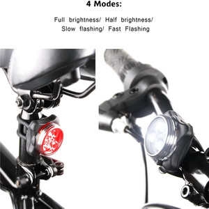 Juego de luces LED recargables para bicicleta de montaña Cob, delanteras y traseras, con 4 modos, impermeables IPX4, para ciclismo - Product Image 5
