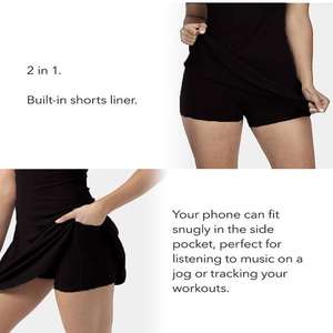 Individuelles Logo Damen Nylon Golf-Kleidung Yoga Workout-Kleid Mit Shorts Tennis Sportkleider - Product Image 4