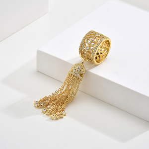 Ventas directas de fábrica Soporte Personalizado Ruso Kazajstán Diseño personal Joyería de moda popular 925 Anillo de borla de plata para mujer - Product Image 5