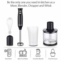 Ensemble de mixeur plongeant et hachoir alimentaire multifonctionnel pour la cuisine, mixeur à main portable, presse-agrumes en bouteille, argent
