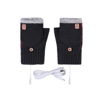 Mydays Tech Gants chauffants pour femmes, doux et chauds, thermiques, chauffés par USB, gants électriques à demi-doigts avec rabat