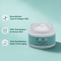 Crème Visage Anti-Âge au Collagène Recombinant à Marque Blanche pour Raffermir la Ligne du Menton et Hydrater les Peaux Sèches