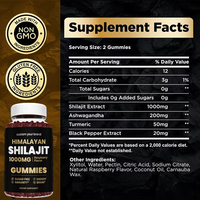 Gummies de Shilajit Pur de l'Himalaya Marque Blanche 8-en-1 Énergie Produit Original de Shilajit