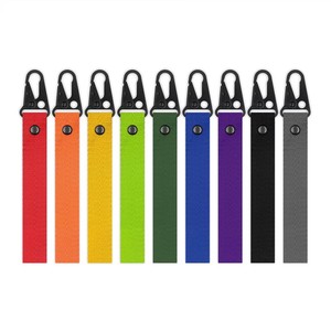 Heavy-Duty Woven Embroidered Short Keychain Lanyard Durable Metal Hook Key Strap for Biker & Outdoor Use - Product Image 3