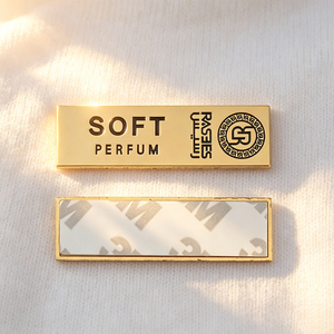 Custom Embossed Zinc Alloy Metal <b>Name</b> Plate With 3M Adhesive Back, Metal <b>Label</b> Sticker for Perfume Bottle, Candle Jar, Handbags - Product Image 4