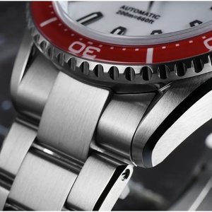 Montre pour homme San Martin SN0129D avec lunette saphir, cadran émaillé, mouvement NH35, date à 3 heures, étanche 20 bars, luminescence BGW-X1 / orange - Product Image 6