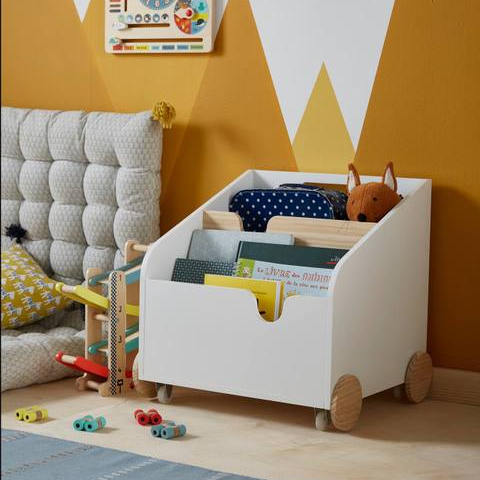 Экологичный Деревянный Ящик для игрушек, коробка для хранения в книжном шкафу для детей