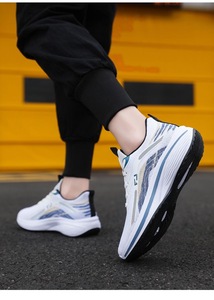 Nouvelles Chaussures de Sport Respirantes en Tissu Volant à Lacets en PVC pour Hommes, Chaussures de Course Légères en Maille Décontractées Printemps-Automne – Vente en Gros - Product Image 6