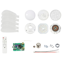 Ventilateur de plafond LED détachable avec télécommande, douille E27, 420 mm 520 mm, pour petite pièce, chambre d'enfant