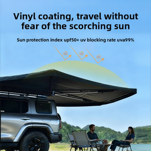 <span class=keywords><strong>Auvent</strong></span> latéral de voiture en forme d'éventail à 270 degrés pour <span class=keywords><strong>4</strong></span> personnes, tente de SUV en tissu Oxford, imperméable, pour utilisation extérieure en été, >3000 mm - Product Image 3
