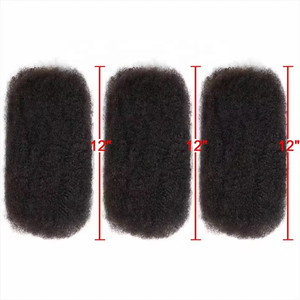 Cabello Humano Remy Afro Kinky a Granel para Trenzas, Doble Trama, Mini Twist, Microlocs, Extensiones de Cabello para Trenzas Calientes, Negro y Rubio - Product Image 4