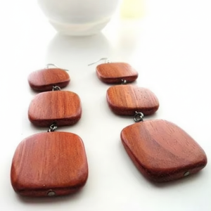 Pendientes de madera hechos a mano al por mayor para mujer, estilo étnico Vintage, gota de madera geométrica personalizada, gran oferta, artesanías naturales - Product Image 1