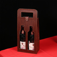 Elegante High-End Double-Pack Leder box für Rotwein saft Tee Bier Whisky Wodka Soda Tequila Verpackung