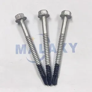 MALAXY SCM435 + SUS304 אוגן ראש משושה אטב סולארי קידוח עצמי דו ברגי מתכת הקשה עצמית בורג דו מתכתי עם מכונת כביסה Epdm