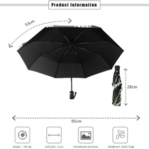 Fashion Strong Durable Iron <b>Frame</b> 3-Fold Manual/Automatic Open All-Season 8-Rib Glass Fiber Ribs Umbrella for Men Plastic Handle - Product Image 5