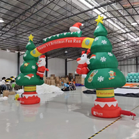 Arche de Noël gonflable extérieure étanche en PVC Oxford avec logo personnalisé pour publicité, entrée de fête, mariage, festival