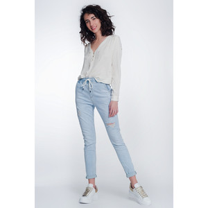 Jeans Jogger en Lavado Claro - Product Image 5