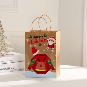 Emballage doré Vente en gros de sacs en papier à main de Noël pour cadeaux - Product Image 2