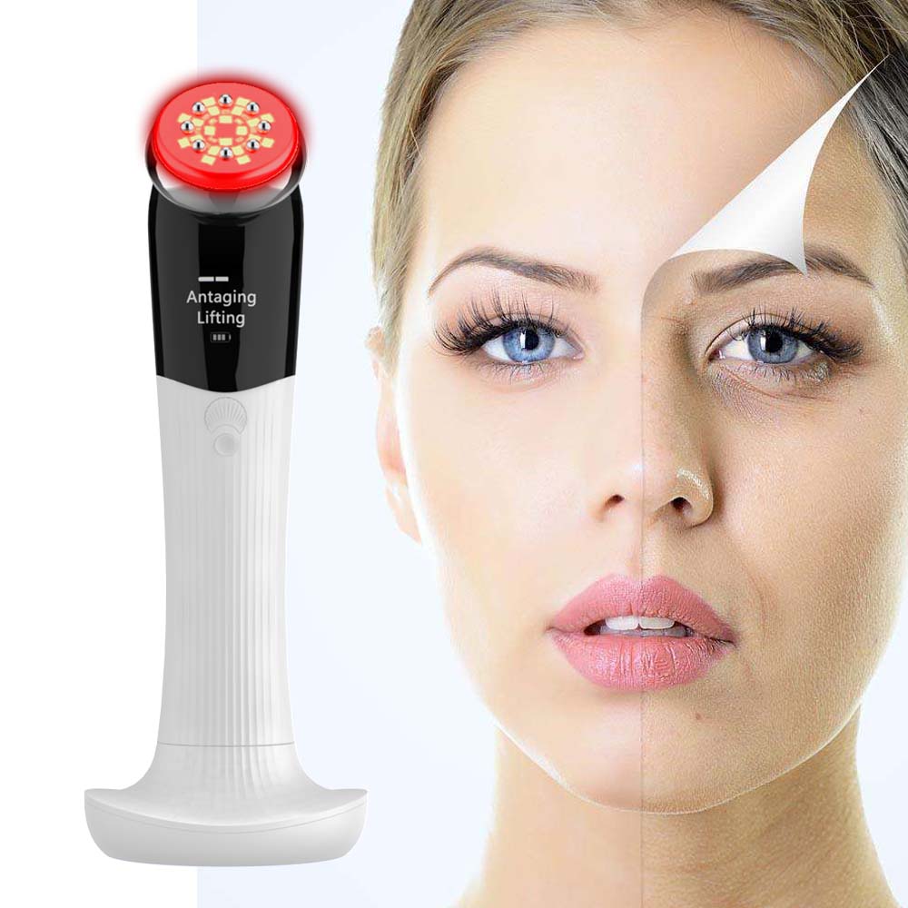 EMS Heating Facial Massage Led Light Therapy Fine Line EMS Skincare Acne Treatment Anti Aging Machine