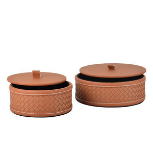 Caja Redonda de Escritorio Pequeña, Bandeja Decorativa PARA EL Hogar, Organizador de Maquillaje, Joyería, Cosméticos, Relojes, Llaves, Teléfonos Móviles - Product Image 3