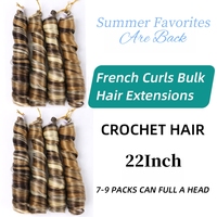 Extensions de Cheveux à Boucles Françaises Synthétiques, Style Poney Vague Lâche, Spirales au Crochet pour Tresses Frisées