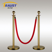 Traust Wholesale, poteaux de sécurité pour musée, en acier inoxydable, avec corde de sécurité, corde en velours rouge, barrières dorées, poteaux de file d'attente, poteaux de séparation