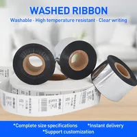 Ruban de transfert thermique noir de haute qualité, résistant au lavage, ruban de résine premium amélioré, ruban d'imprimante à code-barres lavable HP Oki pour vêtements