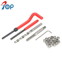 Kit de réparation de filetage métrique, 9 pièces, avec Inserts de filetage de bobine