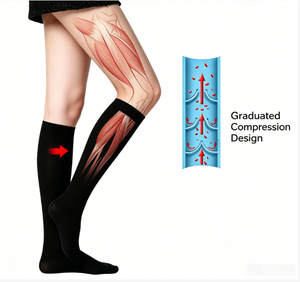 Bas de compression pour voyage 15-20 mmHg noirs pour prévenir le syndrome de classe économique en avion (longs trajets) – Tailles S-XXL - Product Image 4