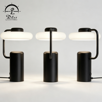 Lampe de table LED vintage pour hôtel, lampe de lecture moderne en fer et verre pour chambre à coucher