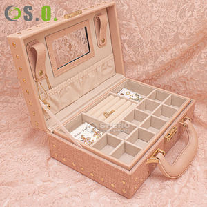 Boîte de rangement portable en cuir PU pour bijoux, personnalisable, simple et de haute qualité, pour boucles d'oreilles, colliers et bagues - Product Image 5