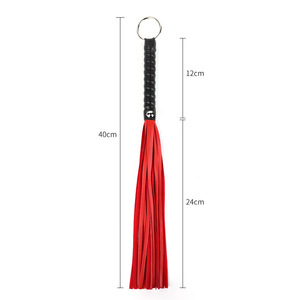 Fouet en cuir noir et rouge, petite taille, pour entraînement SM, préliminaires, outil de stimulation, équipement de bondage pour adultes - Product Image 4