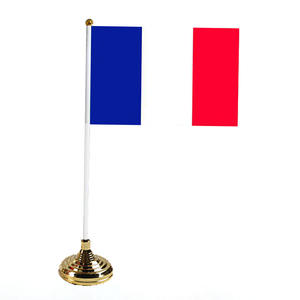 Vente en gros de mini drapeau de table de bureau 15*21 cm personnalisés mât de drapeau en plastique polyester pour la décoration - Product Image 4