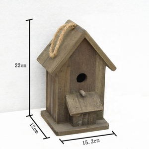 Vintage çiftlik ahşap kuş evleri asılı Birdhouse açık kapalı ahşap bahçe besleyici ağaç kuş evi ahşap kuş evi - Product Image 5