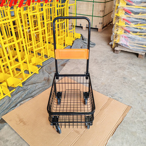 Chariot à outils pliable en maille 570x395x910mm, cadre en acier à quatre roues pour la logistique et l'approvisionnement - Product Image 1