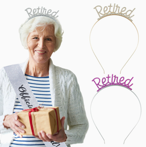 Diadema de Moda DAMAI con Letras de Retiro y Pedrería, Accesorio para el Cabello con Temática de Retiro para Mujeres, Decoración para Fiestas, Adorno para el Cabello - Product Image 2