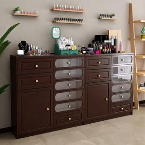 Armoire à vernis à ongles rétro, armoire de rangement pour vernis à ongles, vitrine, armoire sur pied, armoire de rangement pour outils de beauté, wa - Product Image 4
