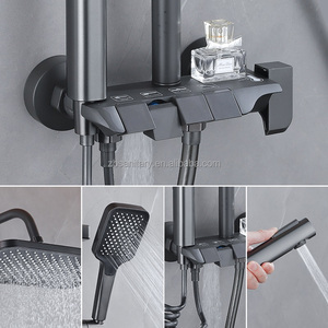 Juego <span class=keywords><strong>de</strong></span> Ducha LED Digital <span class=keywords><strong>de</strong></span> Aleación <span class=keywords><strong>de</strong></span> Zinc, Montado en la <span class=keywords><strong>Pared</strong></span>, Color Gris Metálico, Oferta 2025, <span class=keywords><strong>Precio</strong></span> Económico - Product Image 5