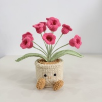 Nouvelle fleur de tournesol au crochet faite à la main, plante en pot, pour la décoration de bureau, de maison ou de bureau, joli cadeau de fleur artificielle